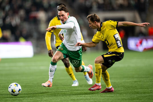 Hammarbys Noah Persson och Elfsborgs Simon Hedlund