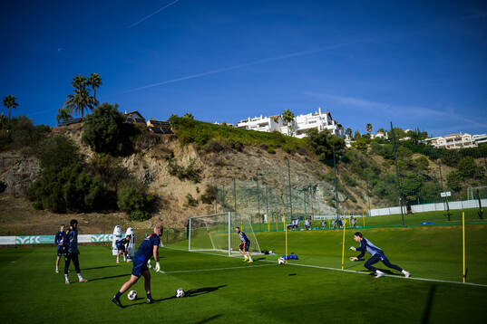 Goalkeeper coaches Maths Elfvendal and Linus Kandolin with