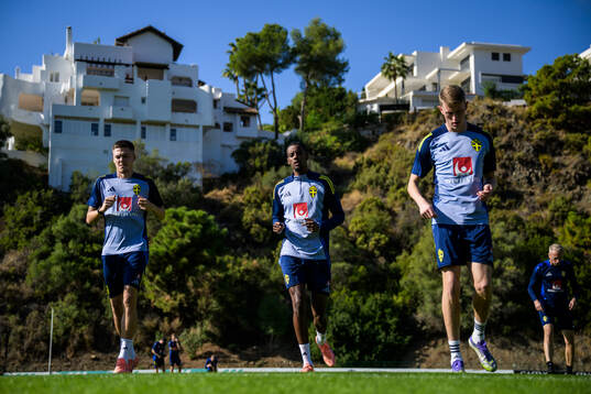 Emil Holm, Alexander Isak and Alexander Bernhardsson of the