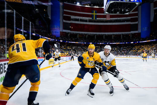 Steven Stamkos of Nashville Predators and Anthony Mantha of