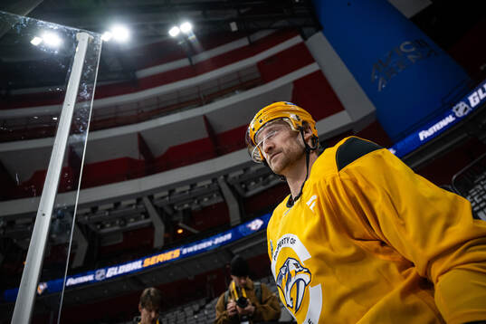 Steven Stamkos at a practice session with Nashville
