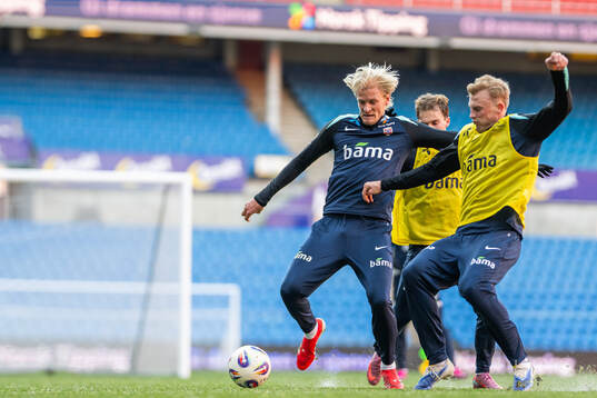 Morten Thorsby and Sondre Langås of the Norwegian national
