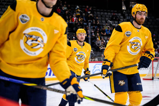 Steven Stamkos at a practice session with Nashville