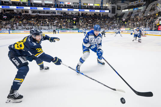 HV71s Olle Alsing och Leksands Peter Cehlarik