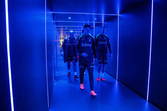 Goalkeeper coach Frode Grodås, David Møller Wolfe and