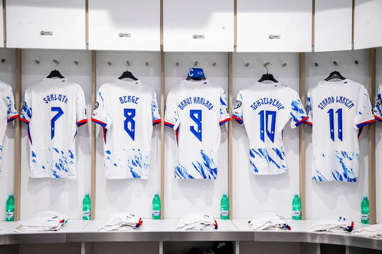 The kits of Alexander Sørloth, Sander Berge, Erling Braut