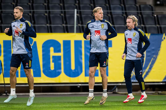 Gustav Lundgren, Herman Johansson and Emil Forsberg of the