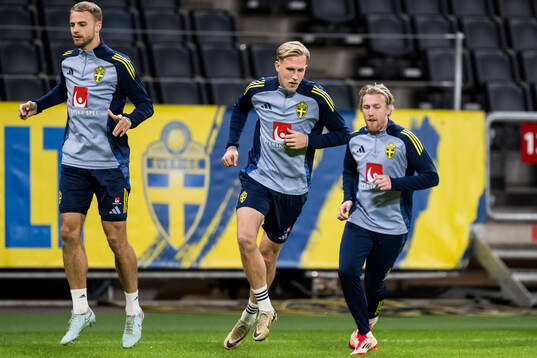 Gustav Lundgren, Herman Johansson and Emil Forsberg of the