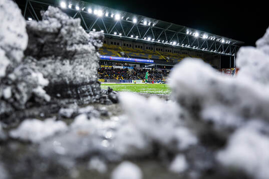 Snö på Borås Arena
