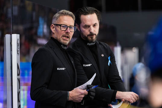 Leksands tränare Johan Hedberg och assisterande tränare