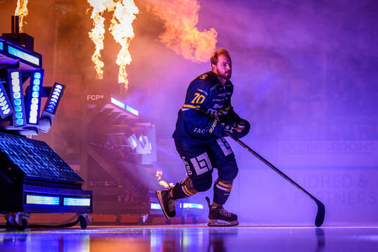 HV71s Lukas Rousek åker in på isen