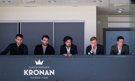 Rögles Klubbdirektör Alen Bibic, Josh Dickinson, Dennis