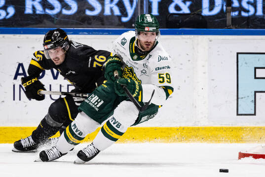 AIKs Erik Aterius  och Björklövens Theoklis Theocharidis