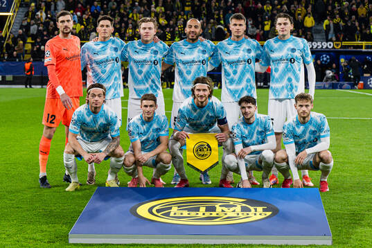 The starting eleven of Bodø/Glimt, from the top left;