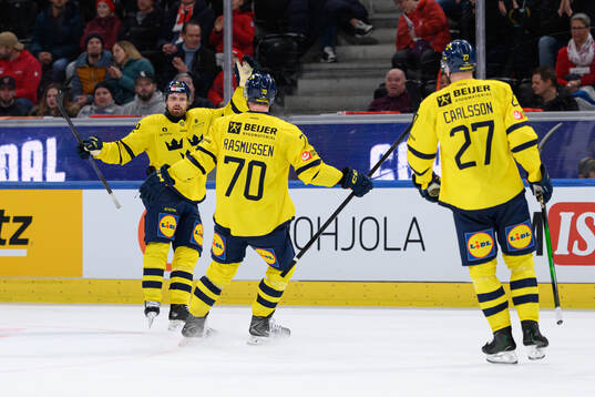 Lukas Bengtsson celebrates