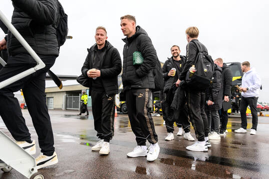 Mikkel Rygaard Jensen, Jacob Barrett Laursen and goalkeeper