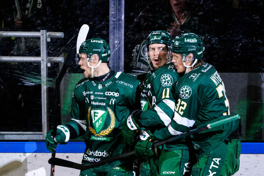 Färjestads Joel Kellman , Joakim Nygård och Magnus Nygren