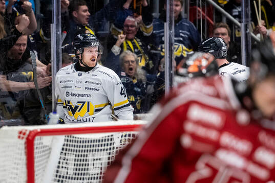 HV71s Riley Woods jublar