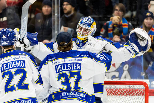 Leksands målvakt Marcus Gidlöf och målvakt Jakob