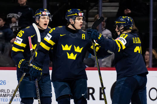 Jack Berglund, Anton Frondell and Viggo Björck of Sweden