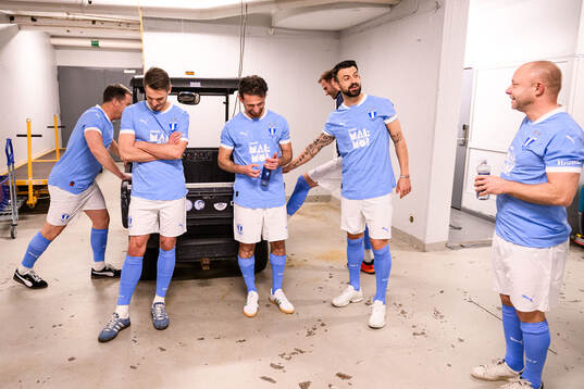 MFF Stjärnors tränare Daniel Andersson, Markus Rosenberg,