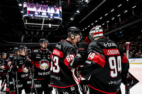 Malmö Redhawks Fredrik Händemark och målvakt Marek