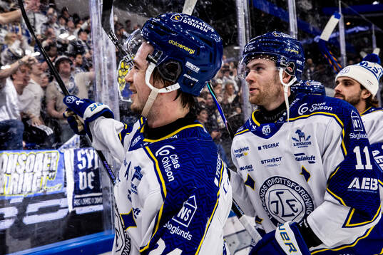 Leksands Arvid Eljas och Wiktor Nilsson jublar