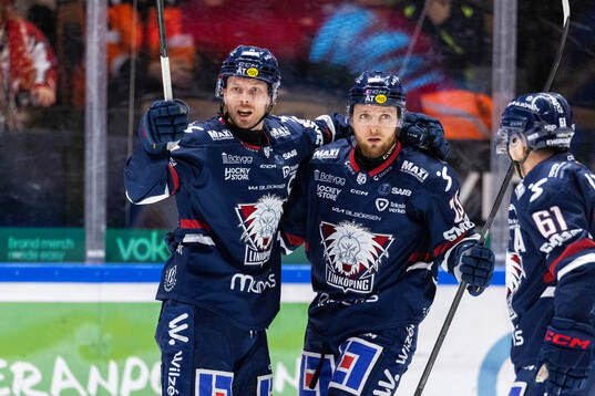 Linköpings Christoffer Ehn jublar med Robin Kovacs