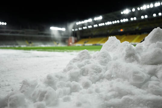Snö på Borås arena