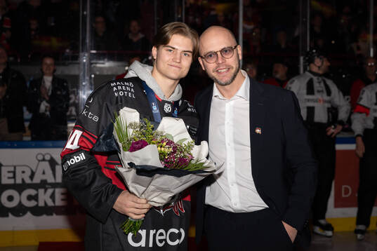 Malmö Redhawks Felix Carell och Malmö Redhawks sportchef