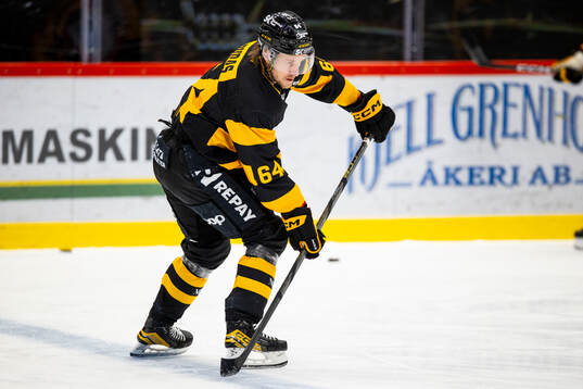 Skellefteås Jonathan Pudas innan ishockeymatchen i SHL