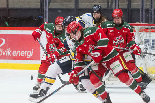 Modos Alyssa Mcleod och Maja Grundström och HV71s Adriana