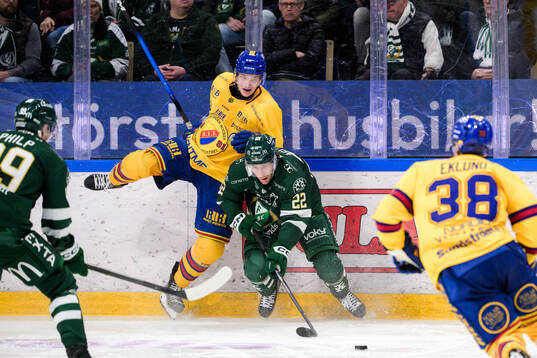 Djurgårdens Hugo Blixt och Färjestads Per Åslund