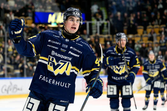 HV71s Hugo Fransson jublar
