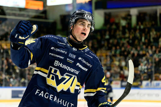 HV71s Hugo Fransson jublar