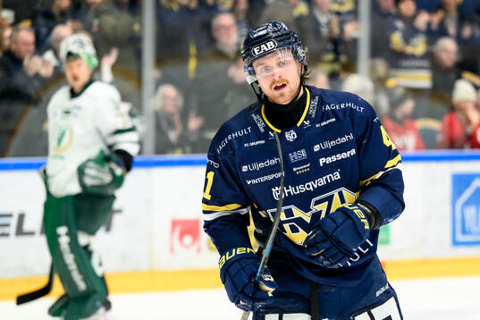 HV71s Riley Woods jublar