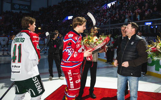 Frölundas Ivar Stenberg och Timrås Eddie Genborg Linus