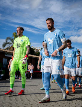 Goalkeeper Robin Olsen and Pontus Jansson of Malmö FF