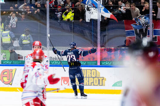 Linköpings Robin Kovacs jublar
