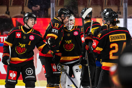 Jesper Sellgren, Eetu Koivistoinen and goaltender Joel