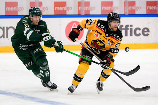 Färjestads Gabriel Carlsson och Luleås Brendan Shinnimin