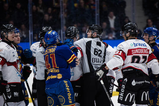 Djurgårdens Arvid Costmar och Malmö Redhawks Martin