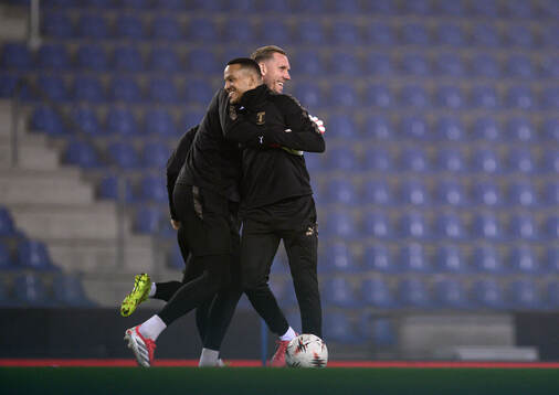 Martin Olsson and goalkeeper Robin Olsen