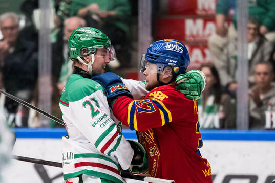 Rögles Linus Sjödin och Djurgårdens Jesper Pettersson