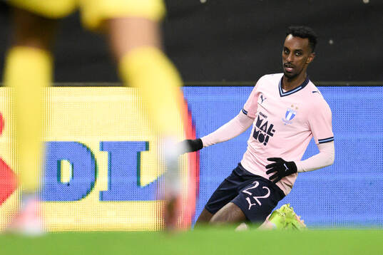 Taha Ali of Malmö FF celebrates