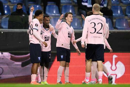 Taha Ali of Malmö FF celebrates