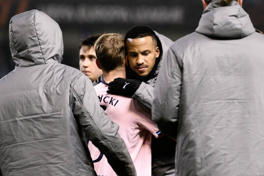 Oscar Lewicki and Martin Olsson of Malmö FF