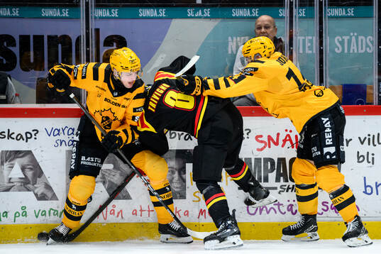Skellefteås Oliver Okuliar och Andreas Johnson mot Brynäs