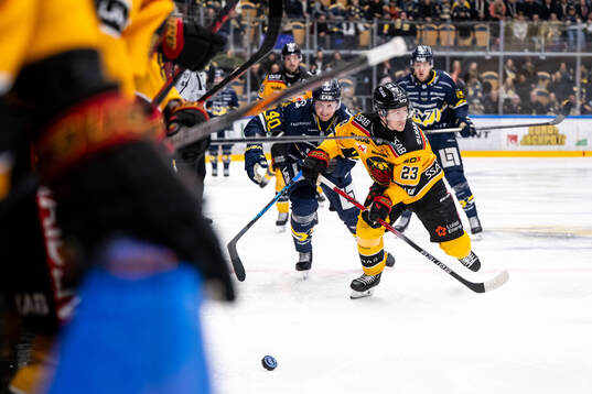 Luleås Jesper Sellgren och HV71s Oskar Stål-Lyrenäs