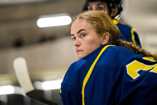 Goaltender Emma Söderberg of Sweden in a women's